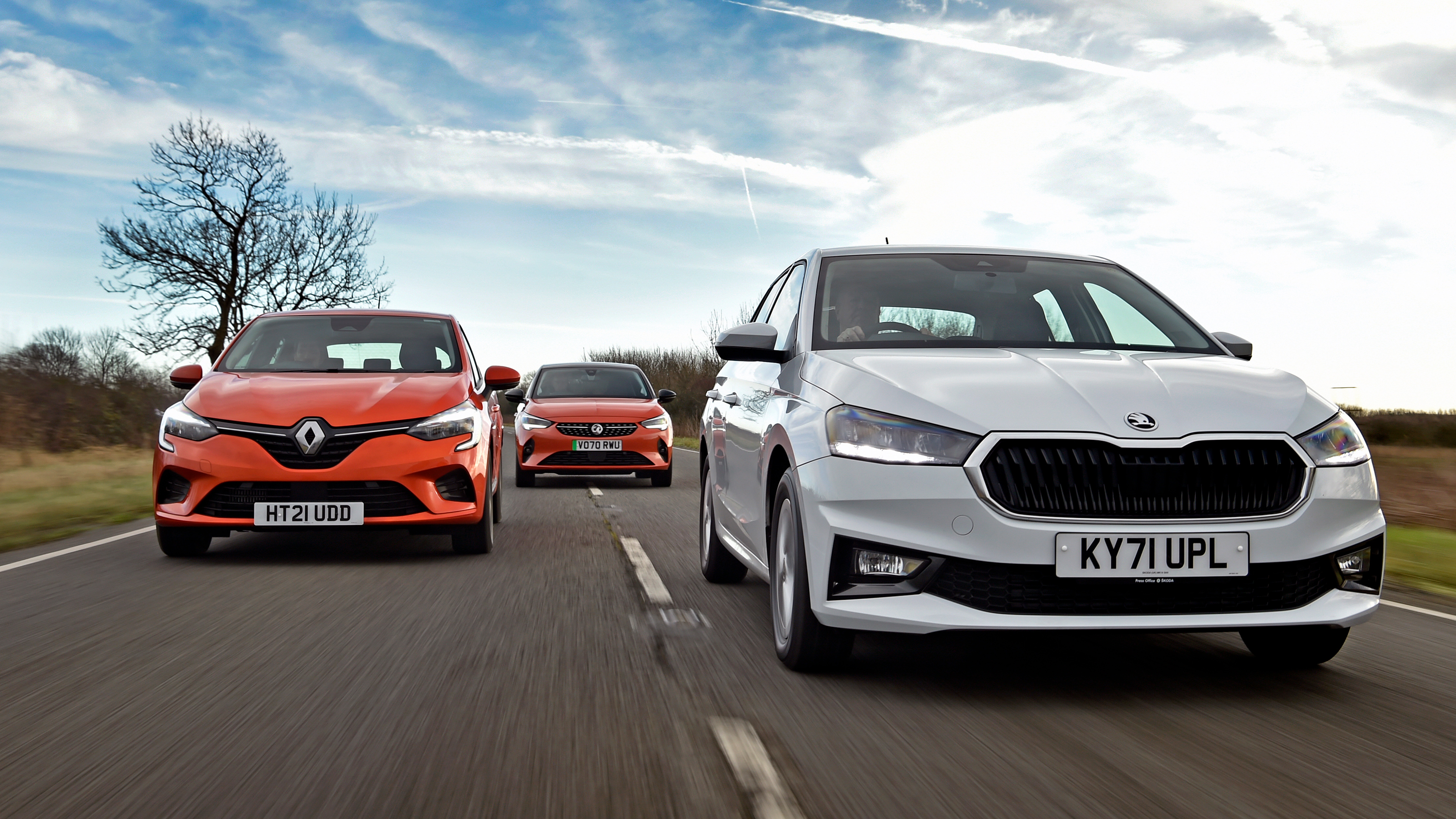 Skoda Fabia vs Renault Clio vs Vauxhall Corsa-e
