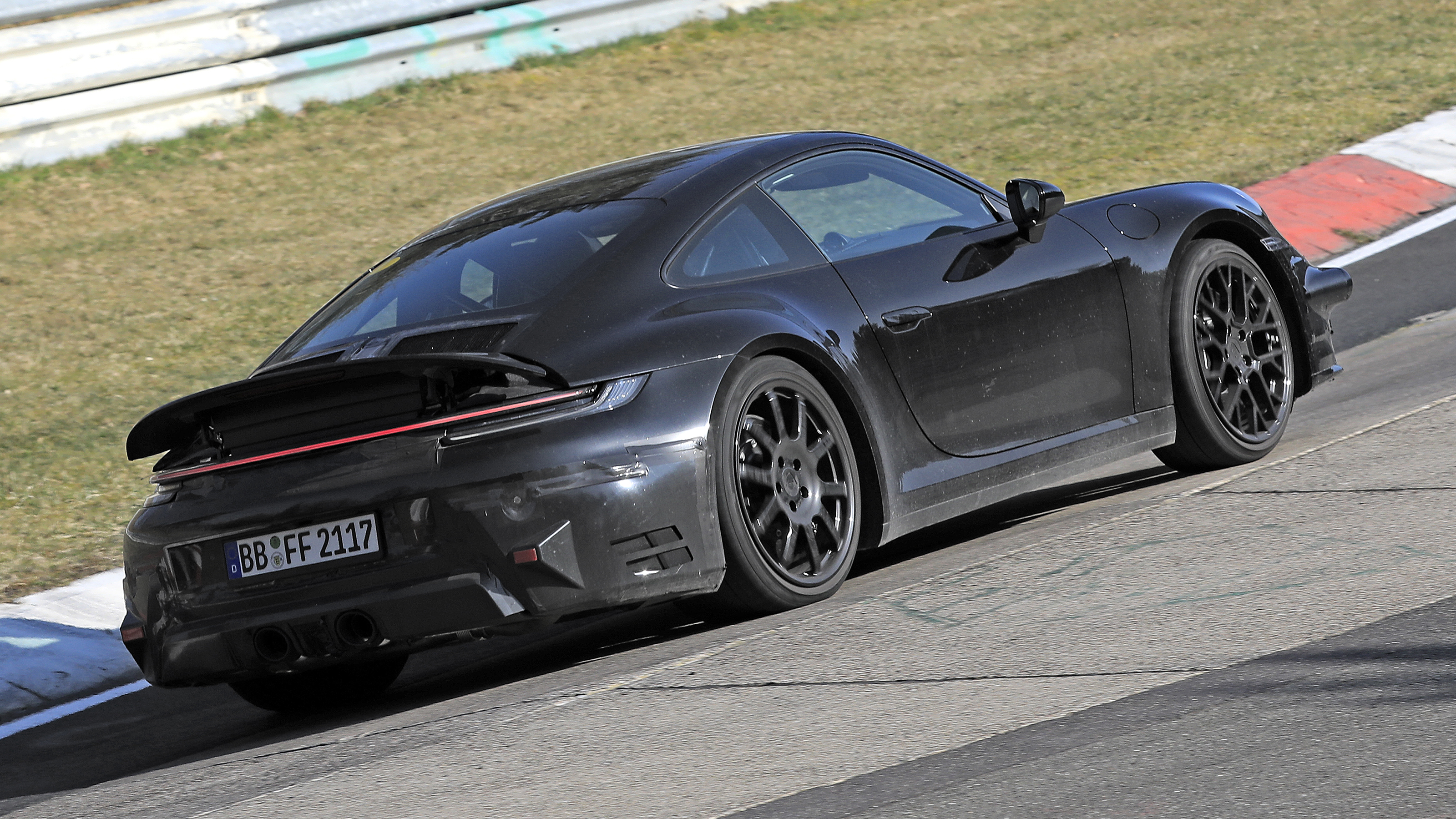 2023 Porsche 911 spy rear cornering