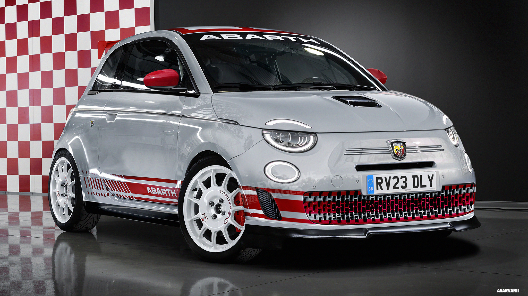 Abarth 500 EV render