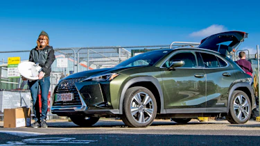 Lexus UX300e - at rubbish tip