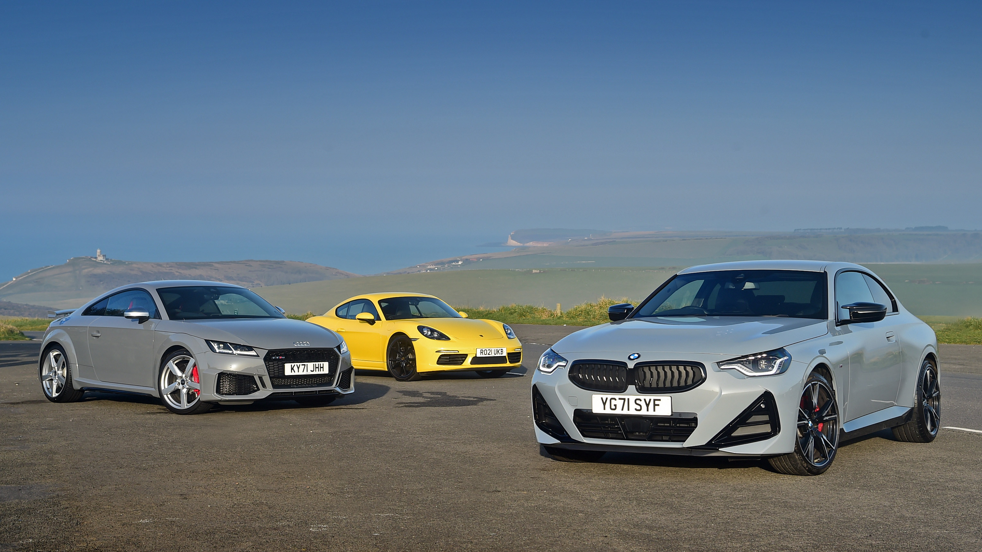 BMW M240i Coupe vs Porsche 718 Cayman vs Audi TT RS - header