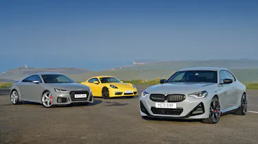 BMW M240i Coupe vs Porsche 718 Cayman vs Audi TT RS - header