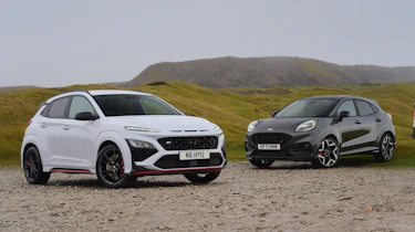 Hyundai Kona N vs Ford Puma ST - front static