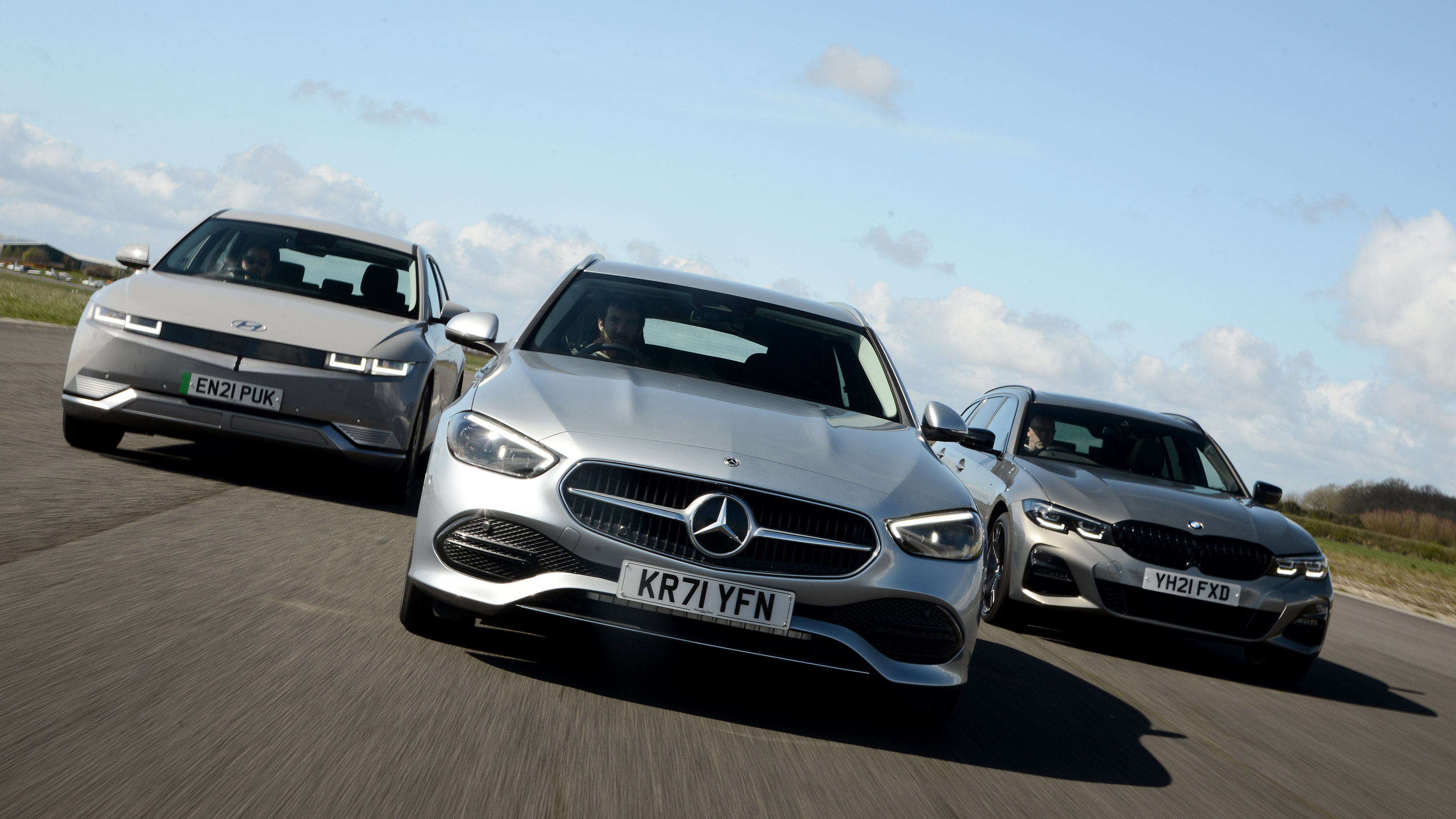 Mercedes C 220 d Estate vs BMW 330e Touring vs Hyundai Ioniq 5