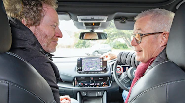 Pete Baiden and Ian Jebson sitting in Nissan Qashqai
