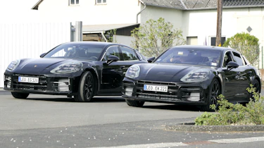 2024 Porsche Panamera spyshot - two models side by side front