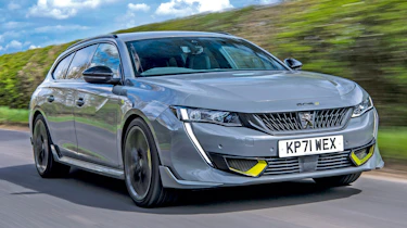 Peugeot 508 SW Sport Engineered vs BMW 330e xDrive Touring - 508 front tracking