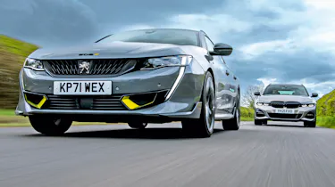 Peugeot 508 SW Sport Engineered vs BMW 330e xDrive Touring - both cars side by side