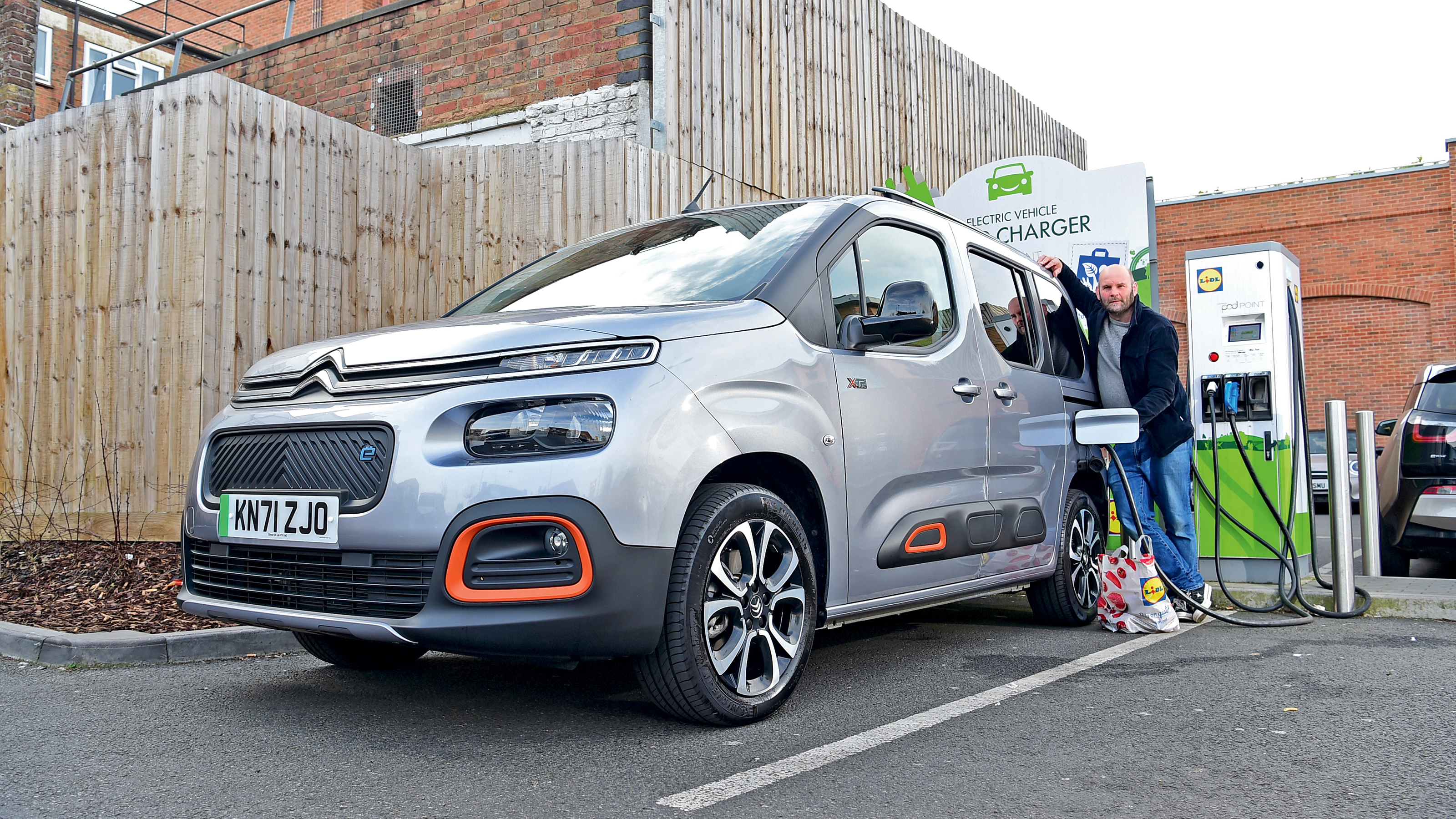Citroen E-Berlingo long termer - hooked up to charger