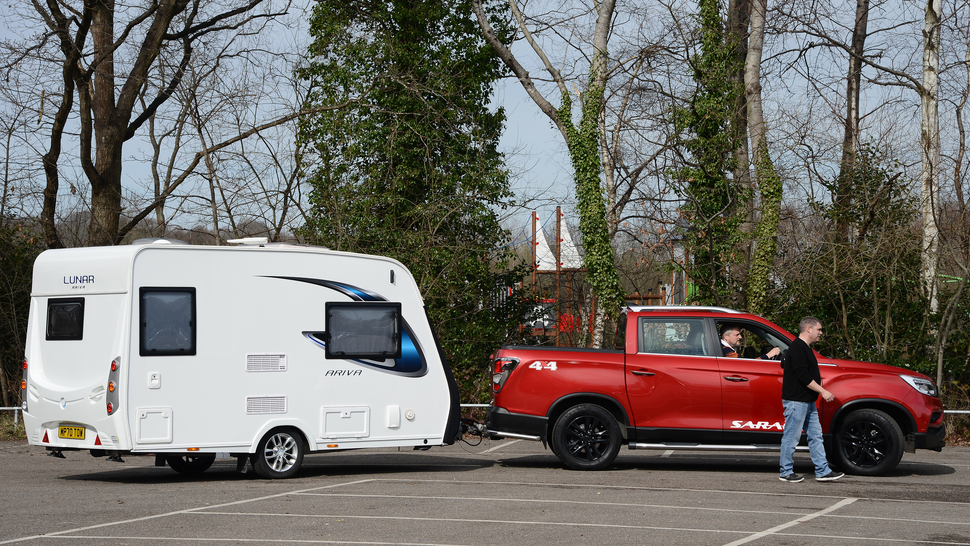 towing a caravan