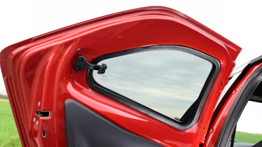 Toyota Aygo X vs Hyundai i10 vs Fiat 500 group test - Toyota Aygo X rear N/S door