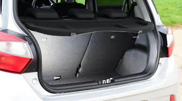 Toyota Aygo X vs Hyundai i10 vs Fiat 500 group test - Hyundai i10 boot