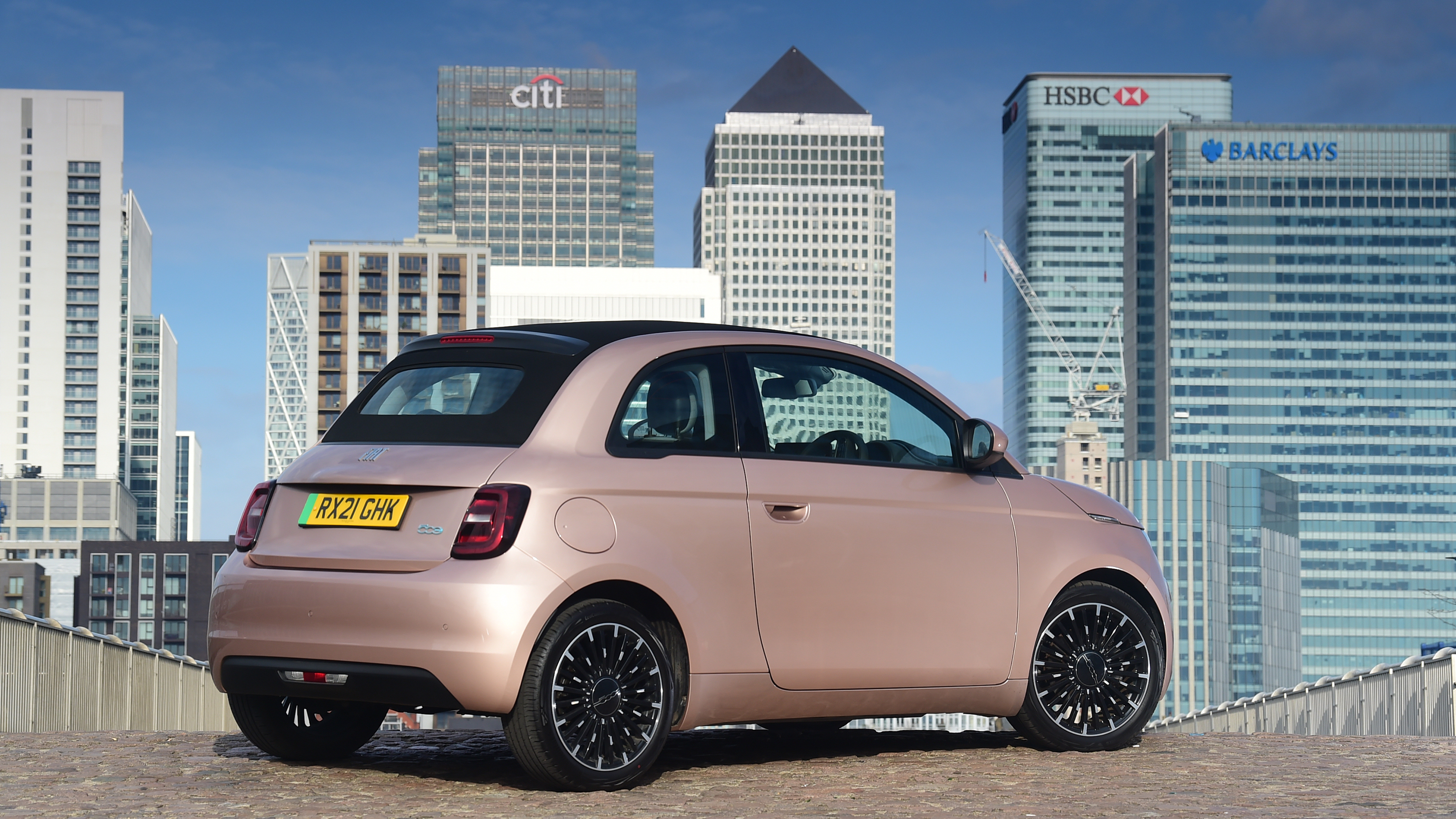 Toyota Aygo X vs Hyundai i10 vs Fiat 500 group test - Fiat 500 rear static