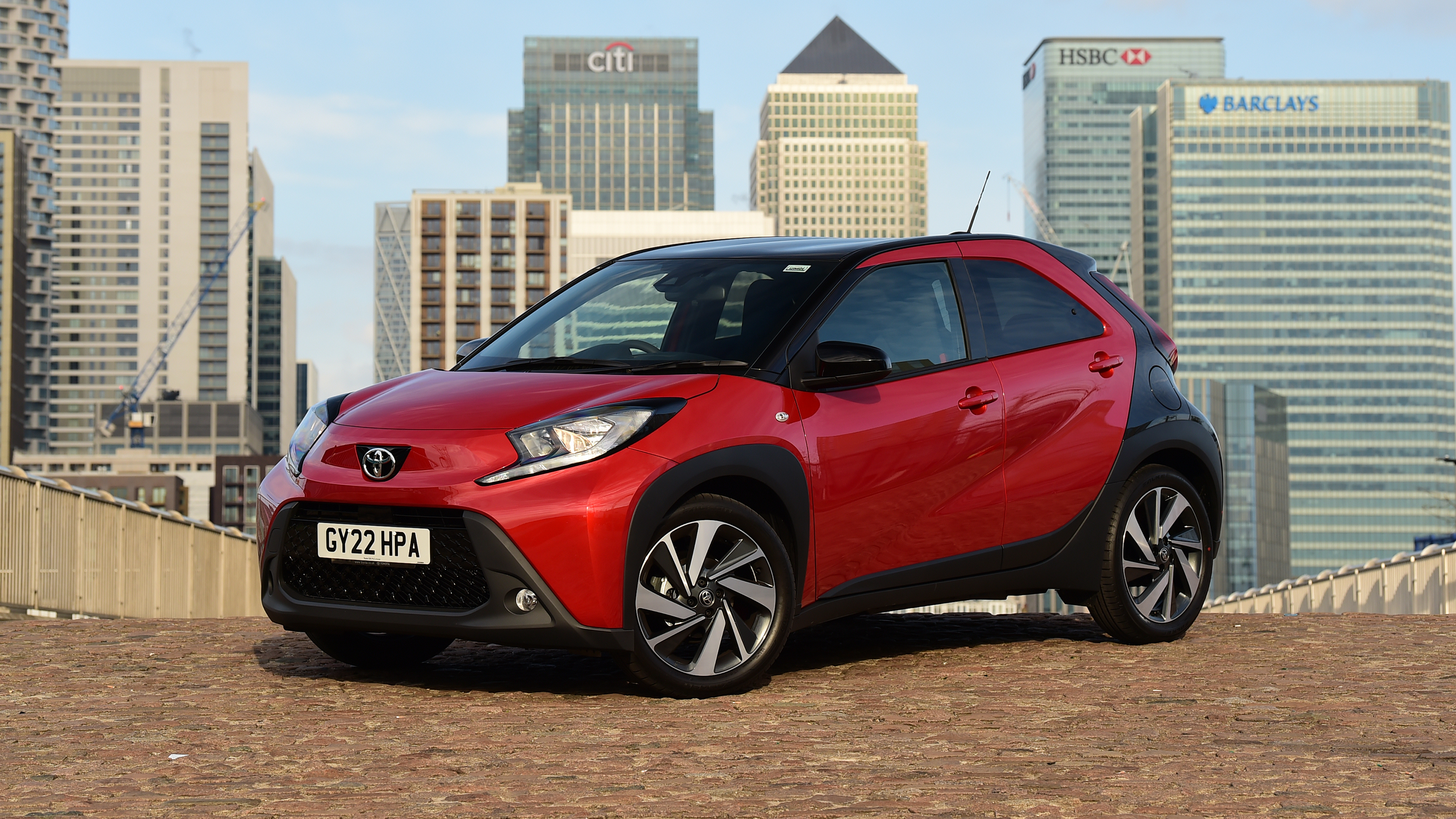 Toyota Aygo X vs Hyundai i10 vs Fiat 500 group test - Toyota Aygo X front static