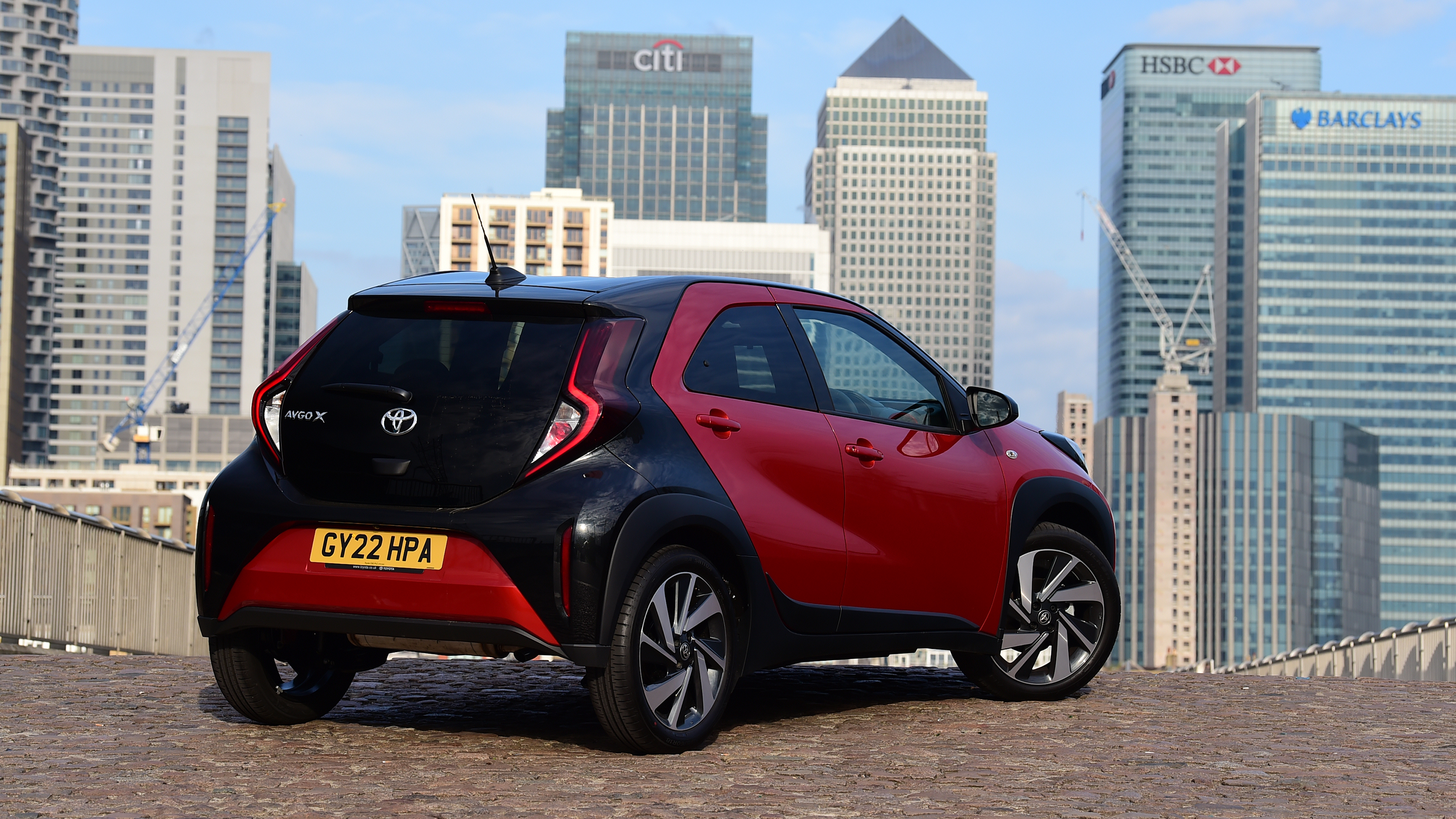Toyota Aygo X vs Hyundai i10 vs Fiat 500 group test - Toyota Aygo X rear static
