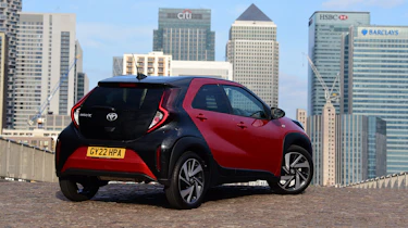 Toyota Aygo X vs Hyundai i10 vs Fiat 500 group test - Toyota Aygo X rear static
