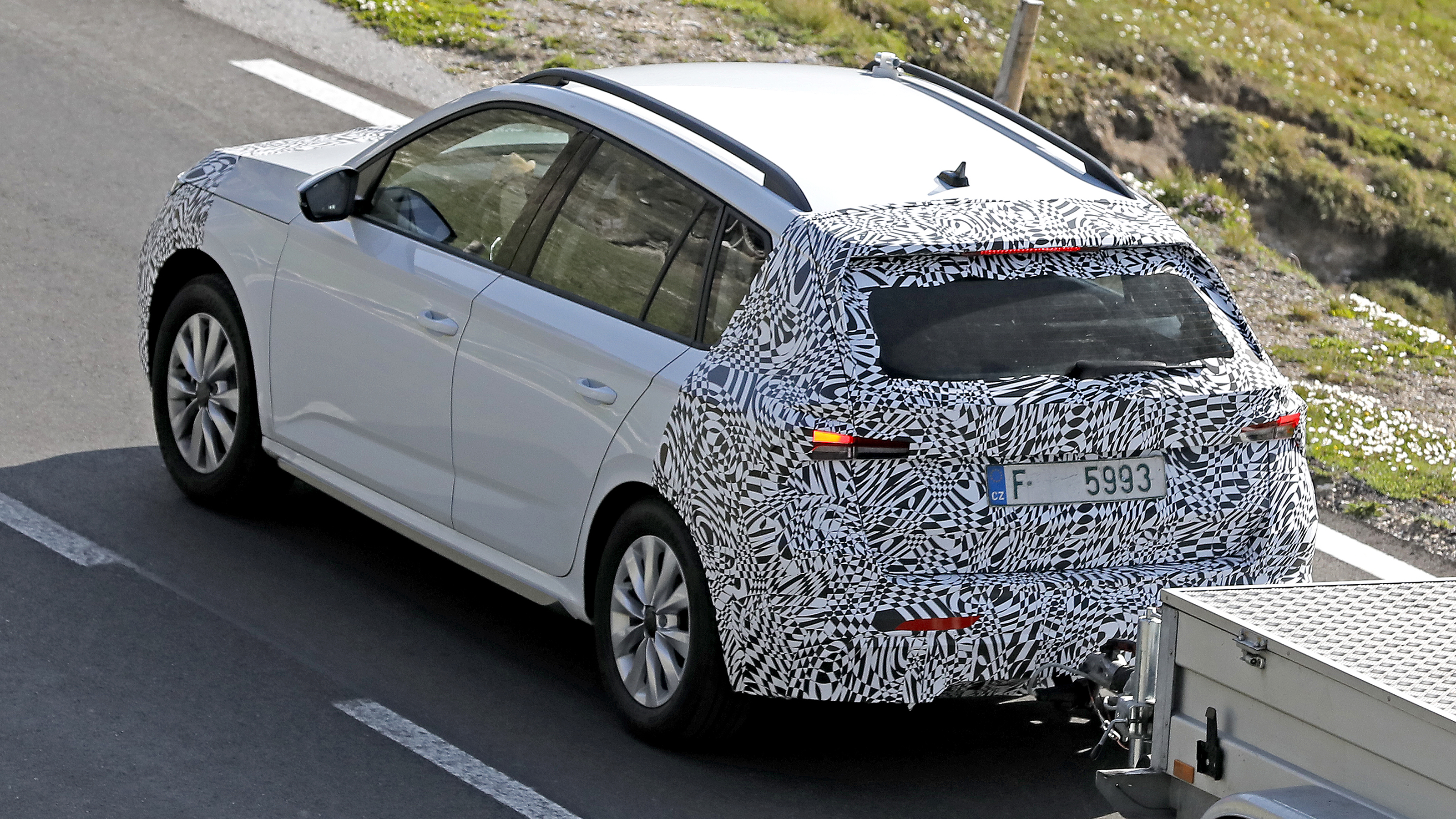 2023 Skoda Kamiq spy - rear tracking (above)