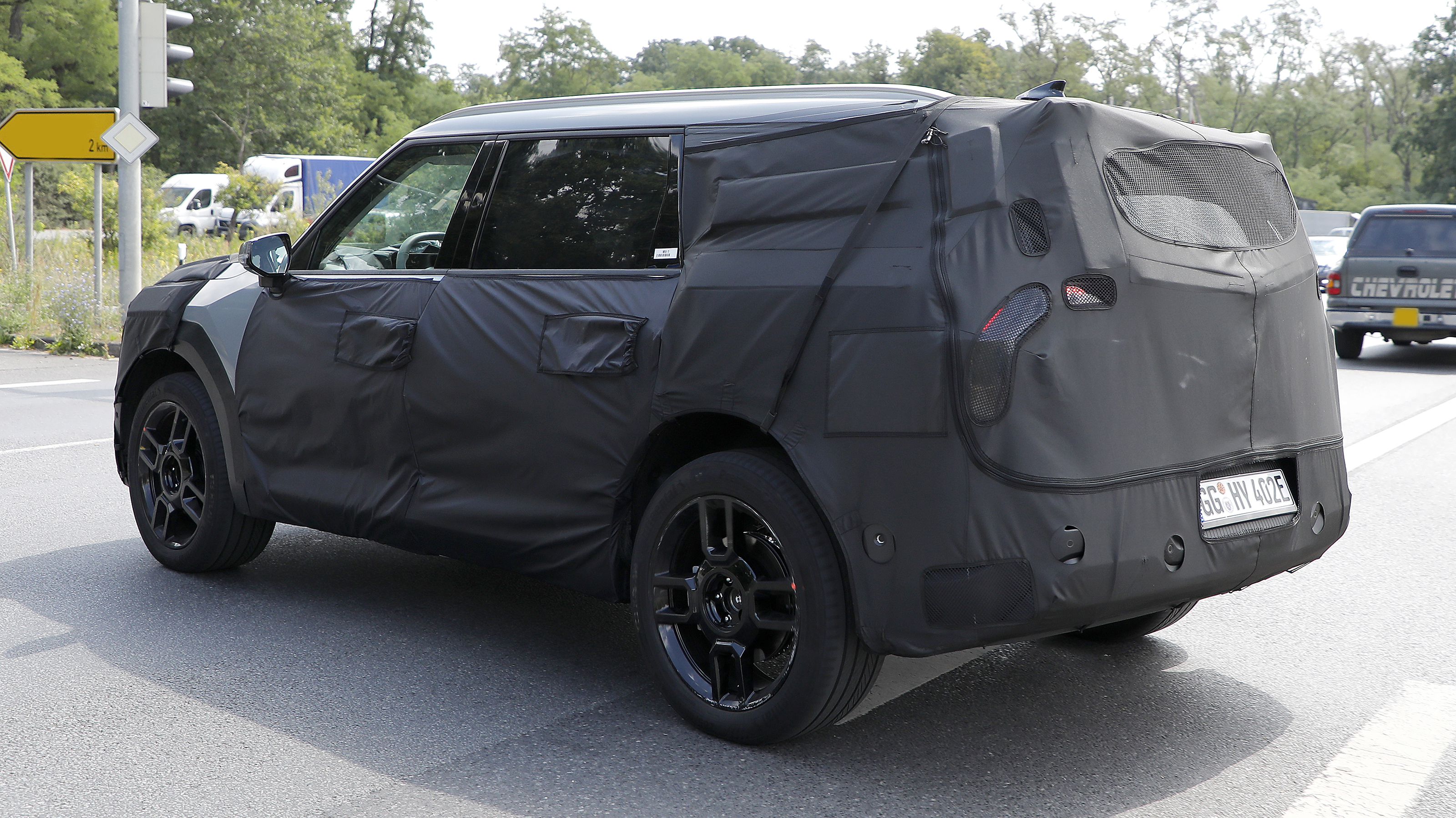 Kia EV9 spy shots rear