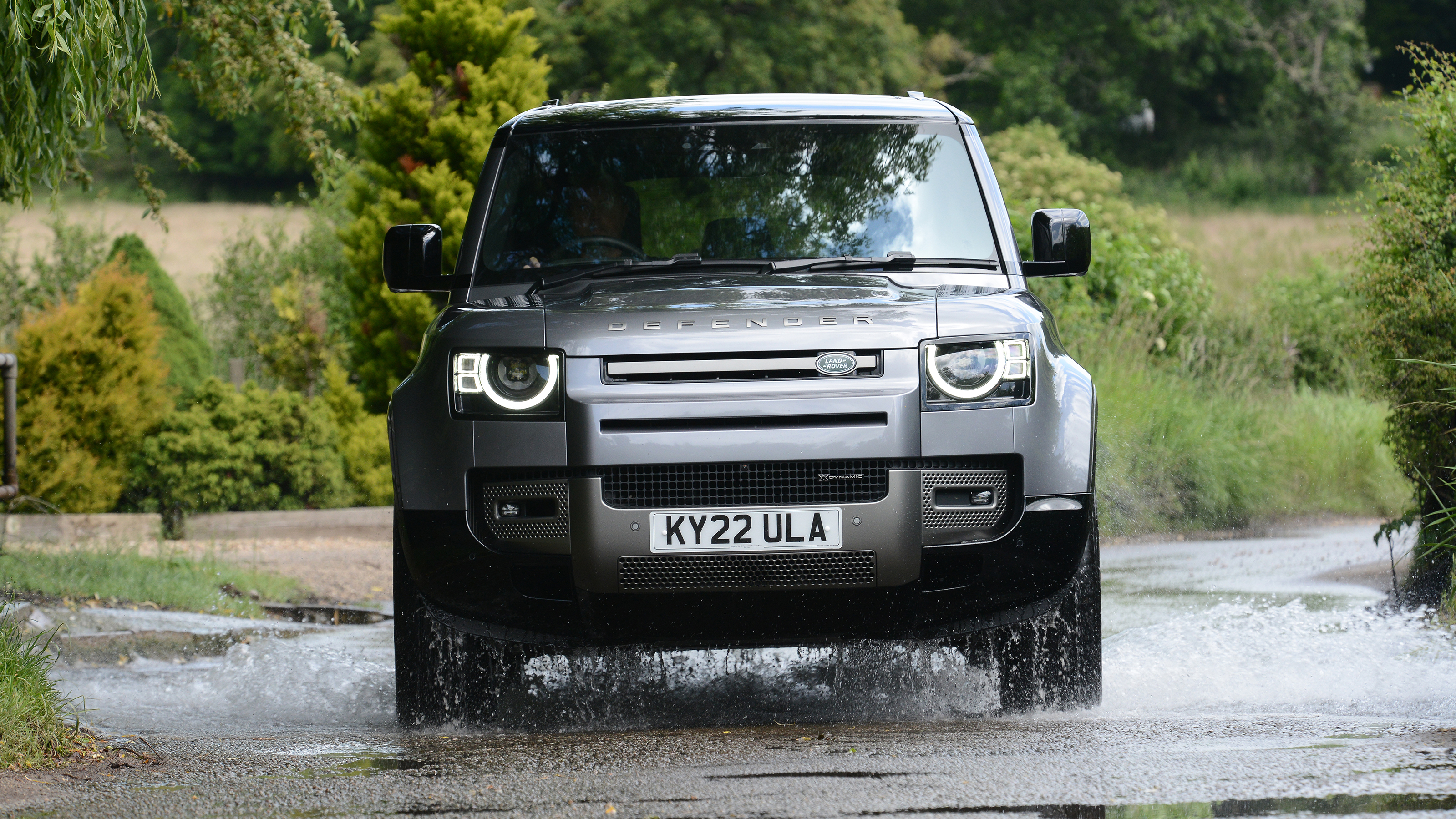 Land Rover p400e long term test: driving through water - front