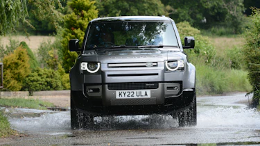Land Rover p400e long term test: driving through water - front