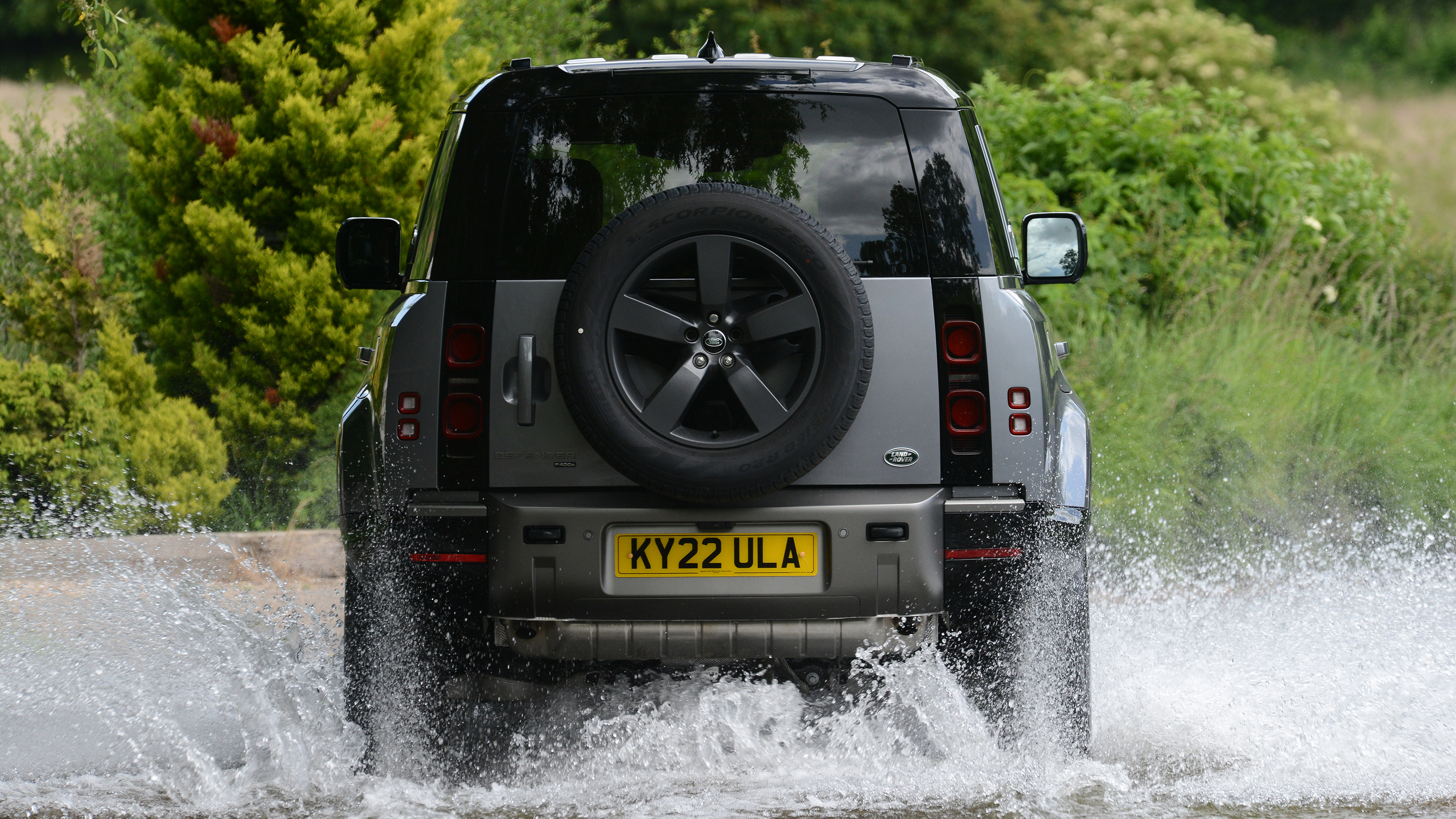 Land Rover p400e long term test: driving through water - rear