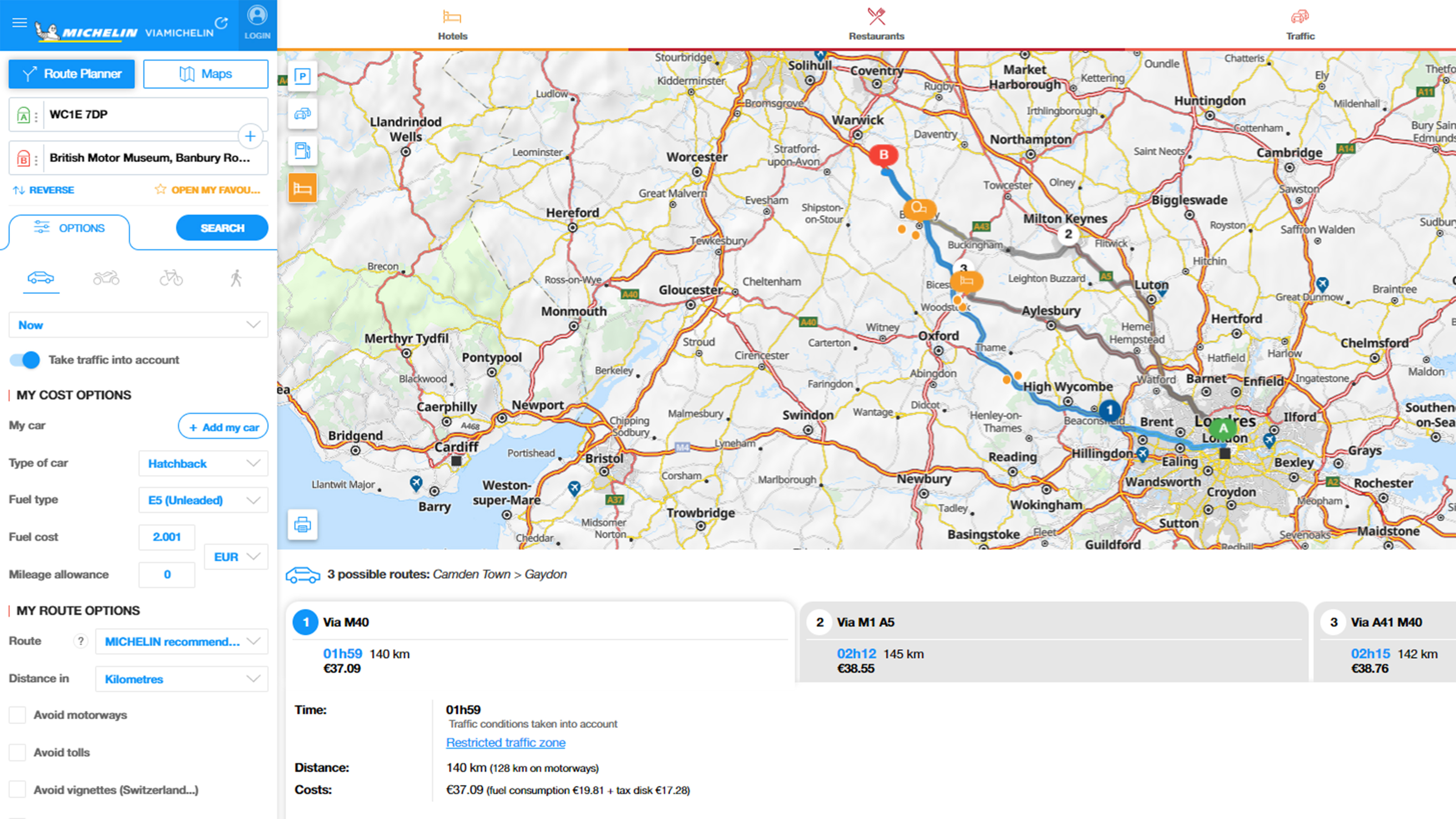 Best online route finders - Via Michelin