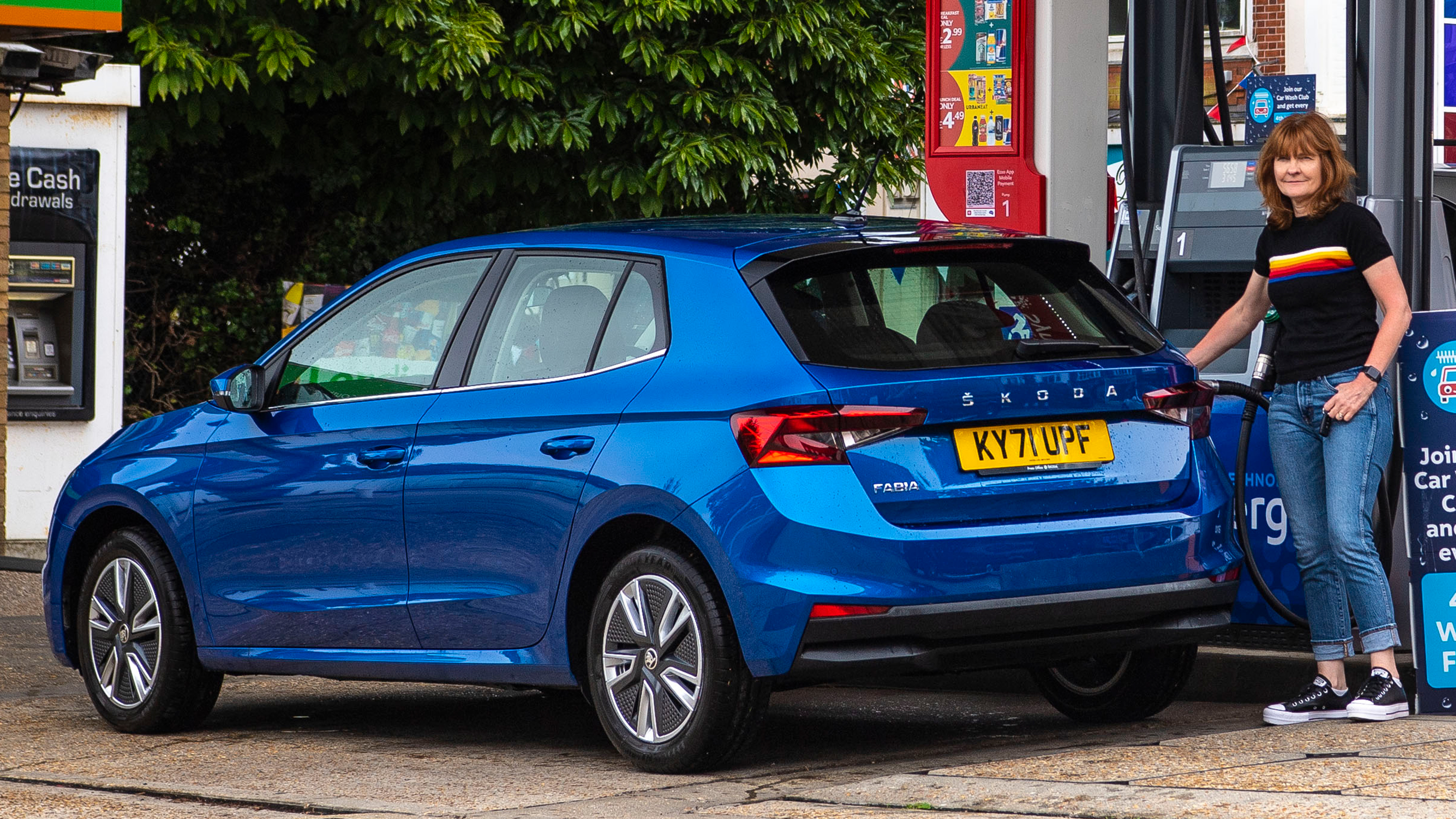 Skoda Fabia long termer - Dawn Grant fuelling the Fabia