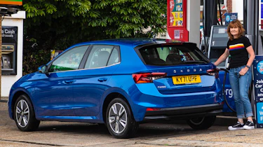 Skoda Fabia long termer - Dawn Grant fuelling the Fabia