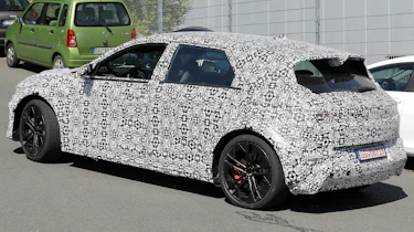 Camouflaged Ioniq 5 N test car - rear angled