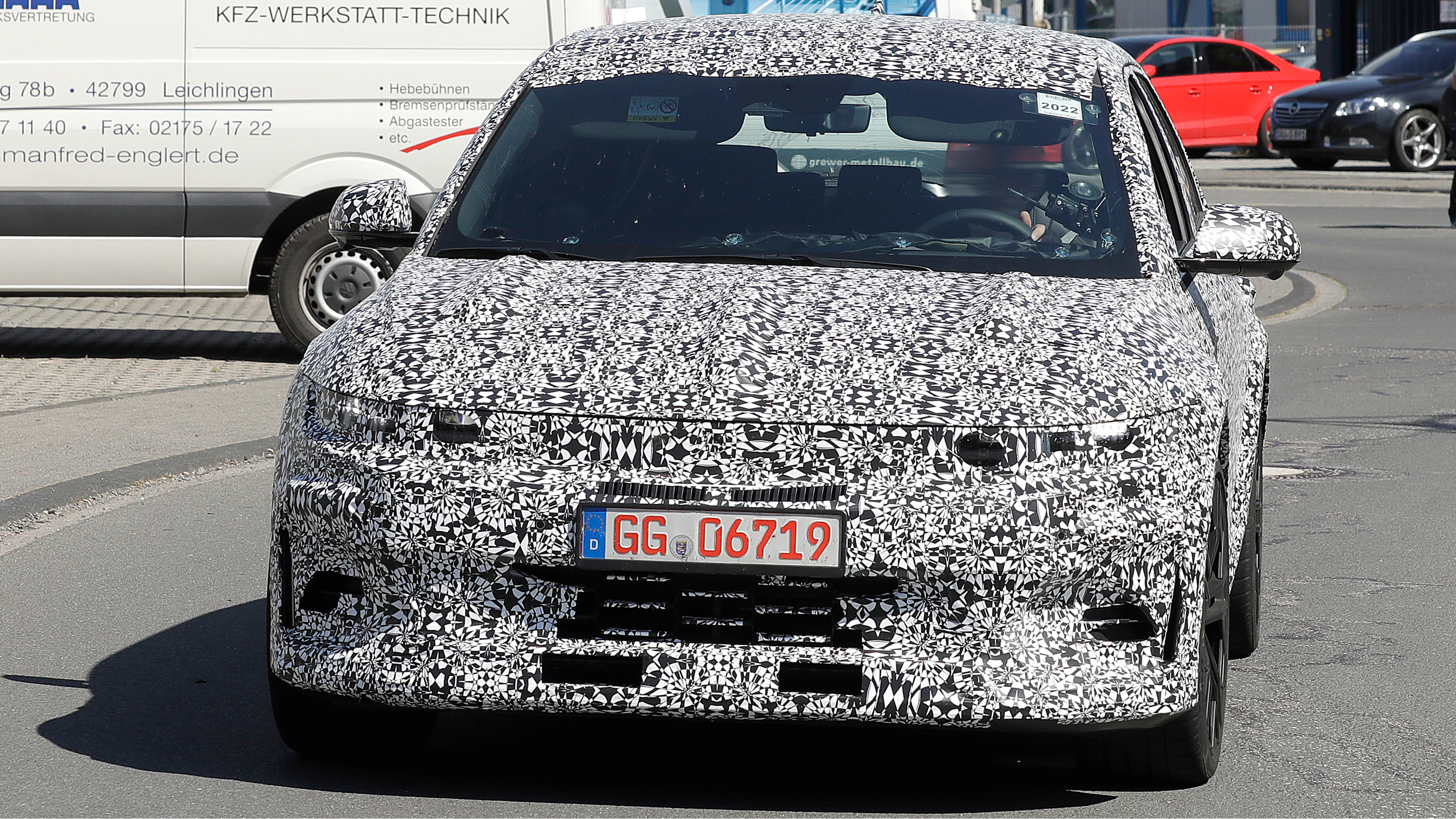 Camouflaged Ioniq 5 N test car - front