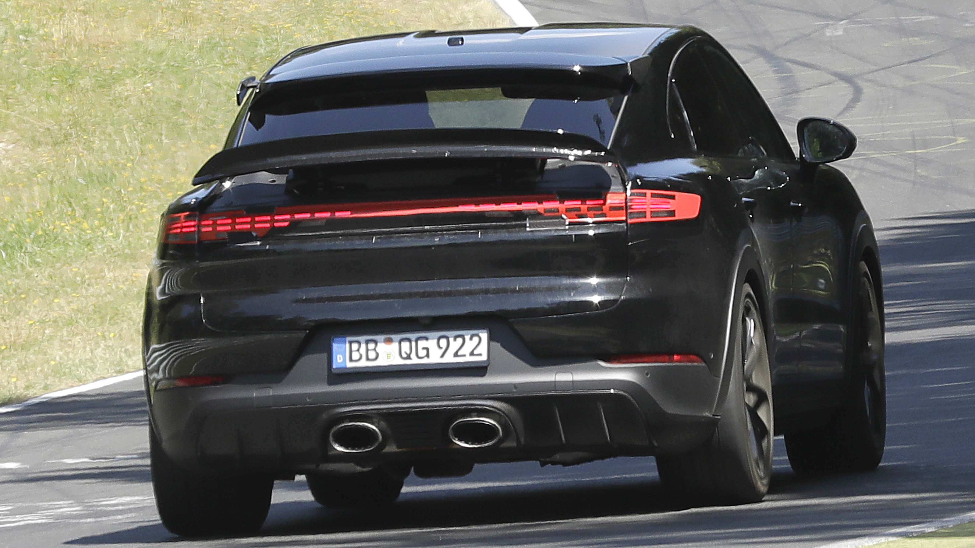 Porsche Cayenne coupe August spyshots - rear angled