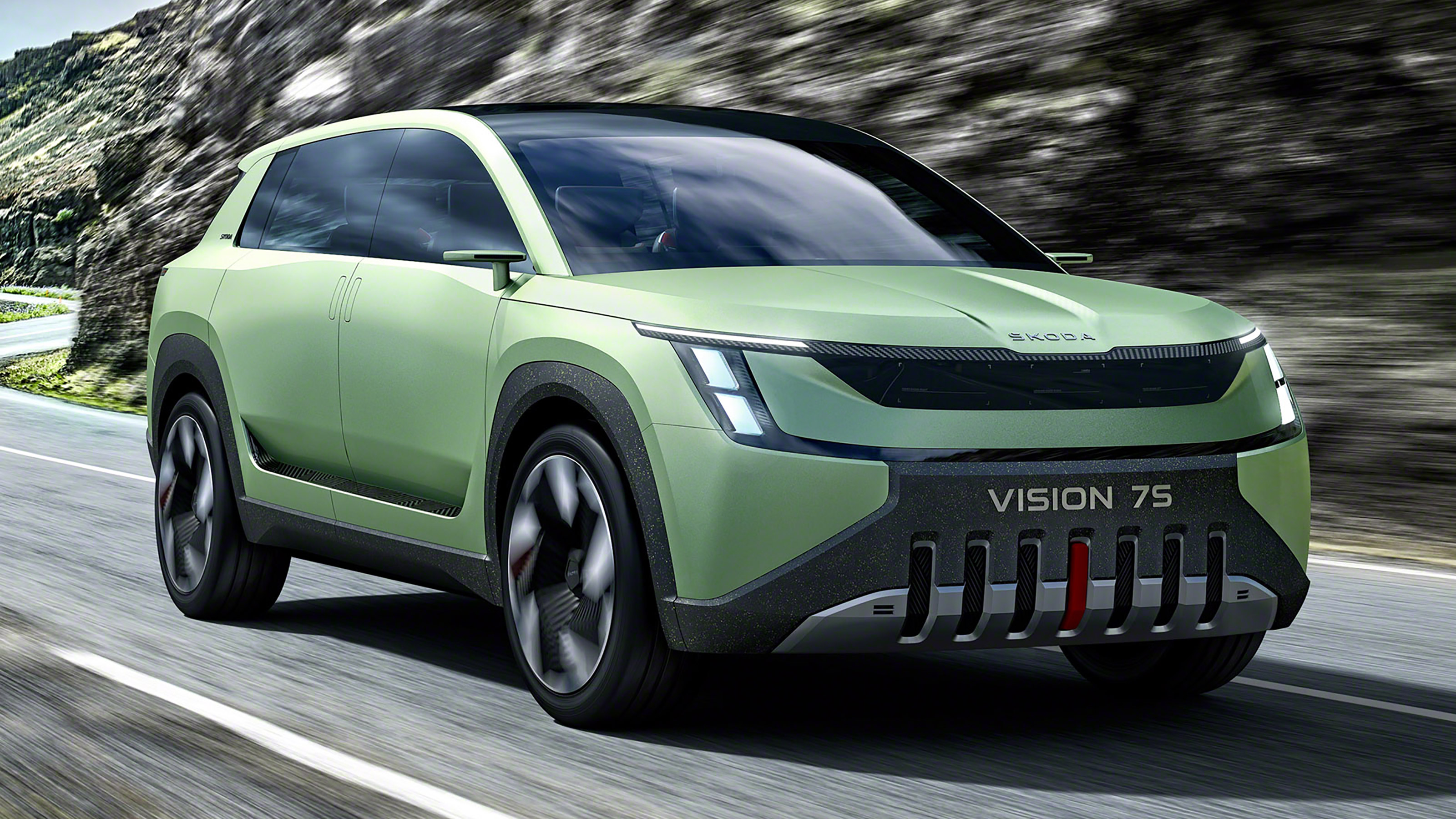 Skoda Vision 7S - front action