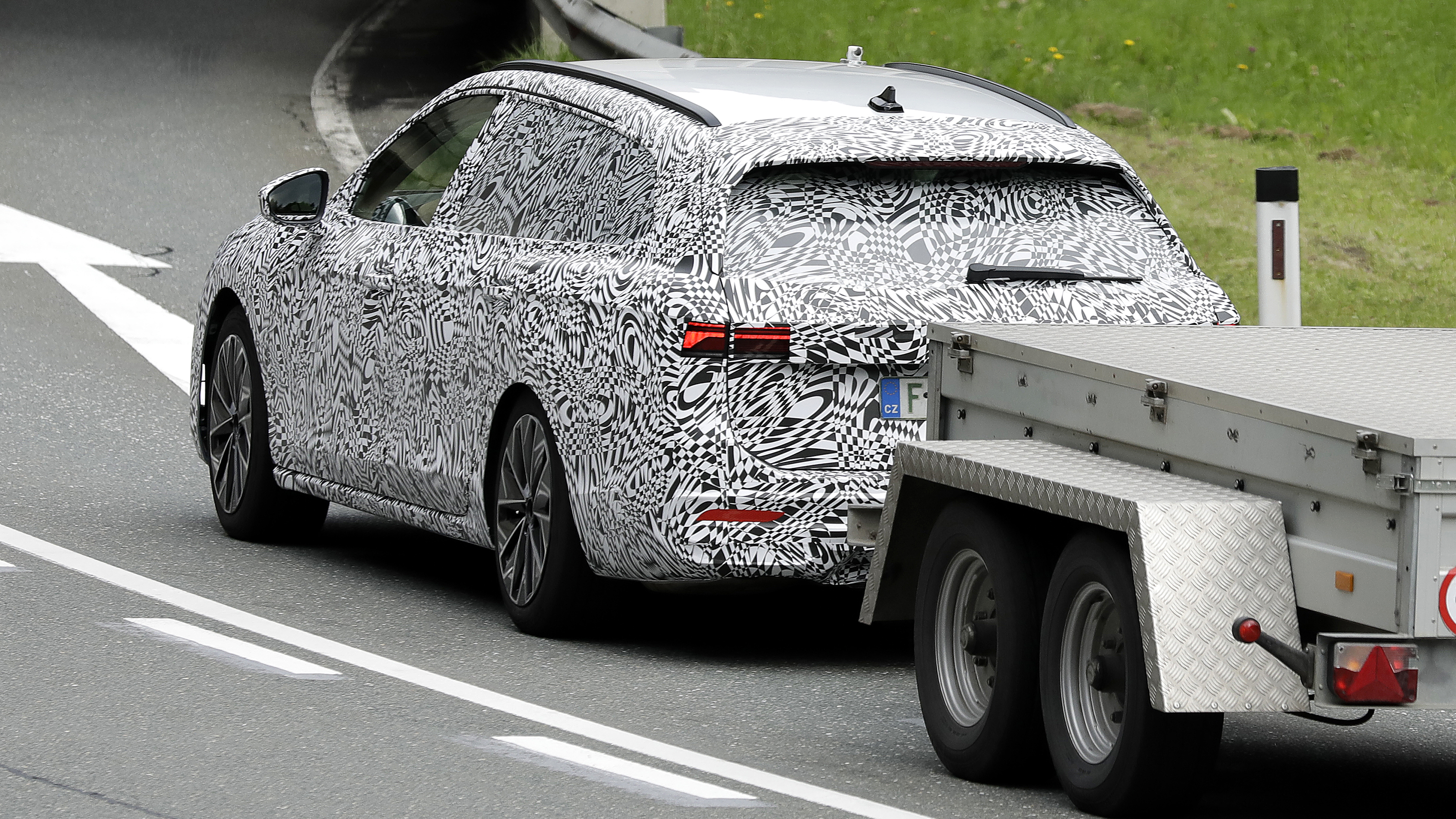 2023 Skoda Superb (camouflaged) - rear (with trailer)