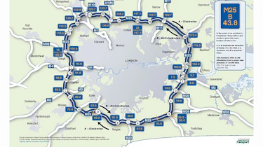 map of M25 junctions