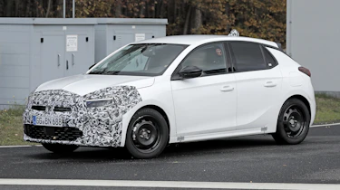 2023 Vauxhall Corsa (camouflaged) - front angled