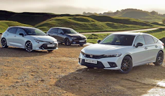 Honda Civic, Toyota Corolla and Vauxhall Astra - static