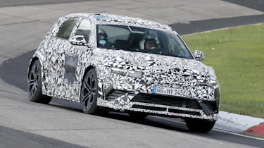 Hyundai Ioniq 5 N (camouflaged) - front cornering on tracking