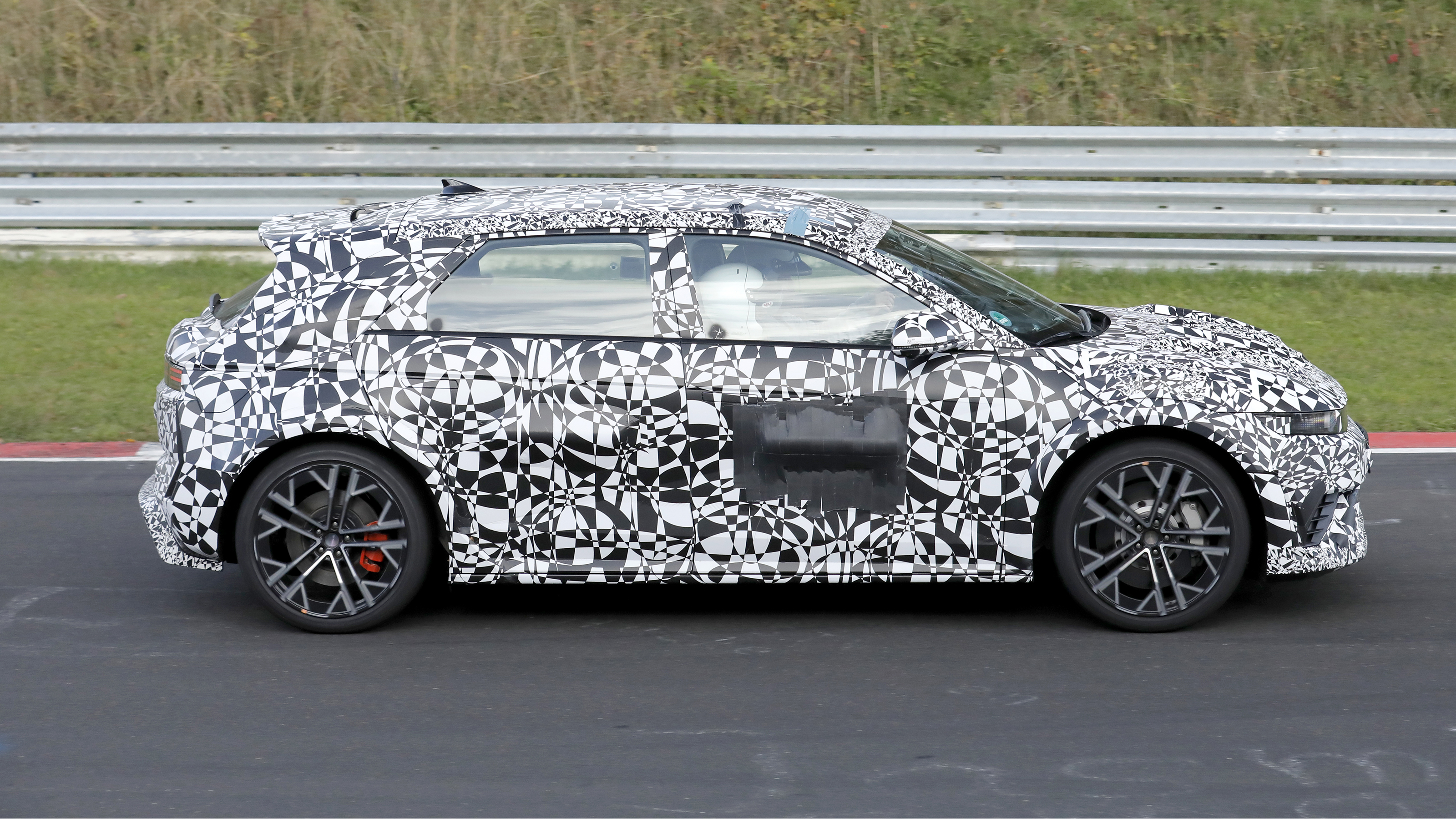 Hyundai Ioniq 5 N (camouflaged) - side on track