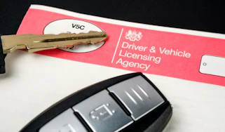DVLA V5C document and car keys