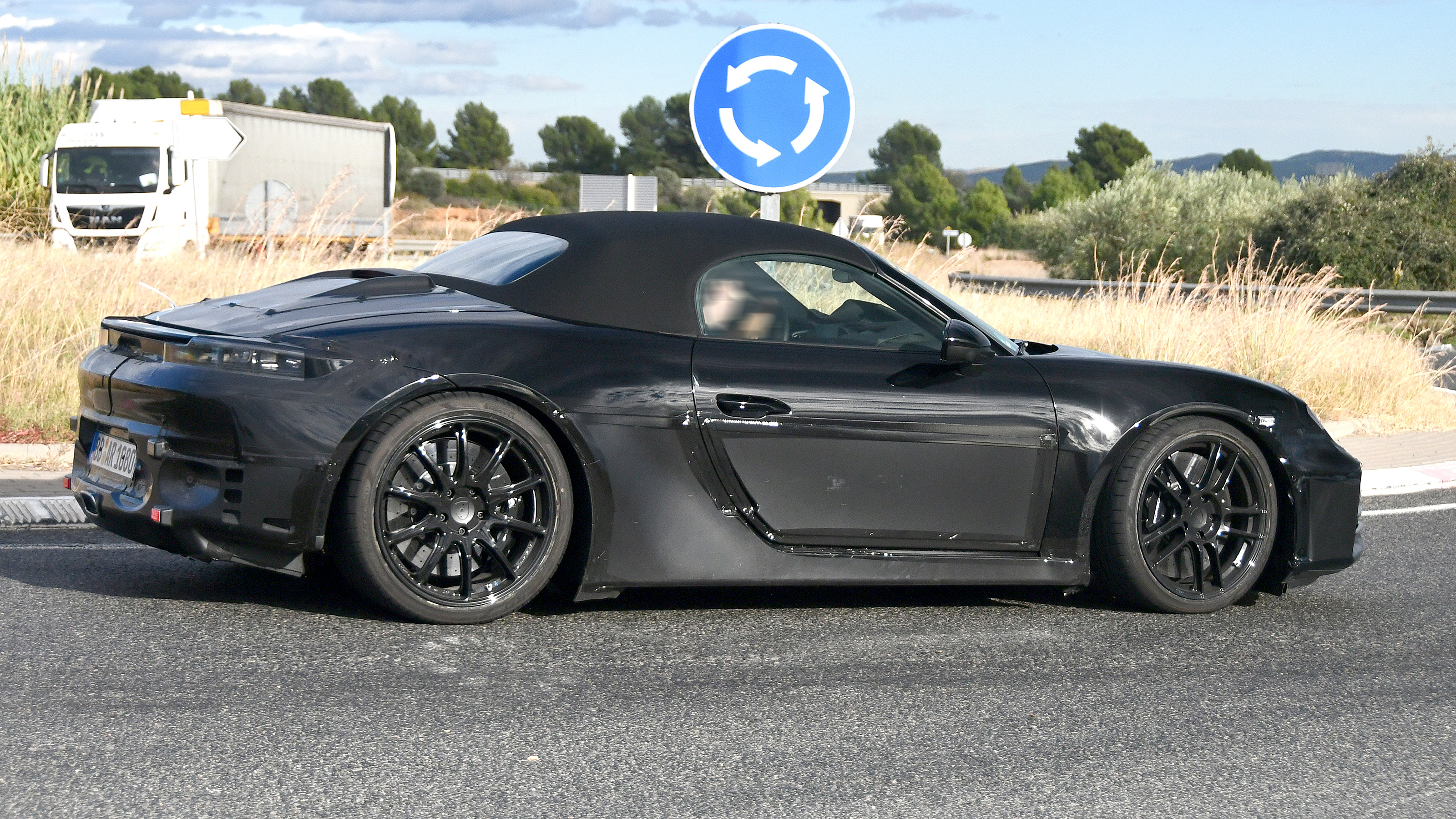 Electric Porsche Boxster spy shots