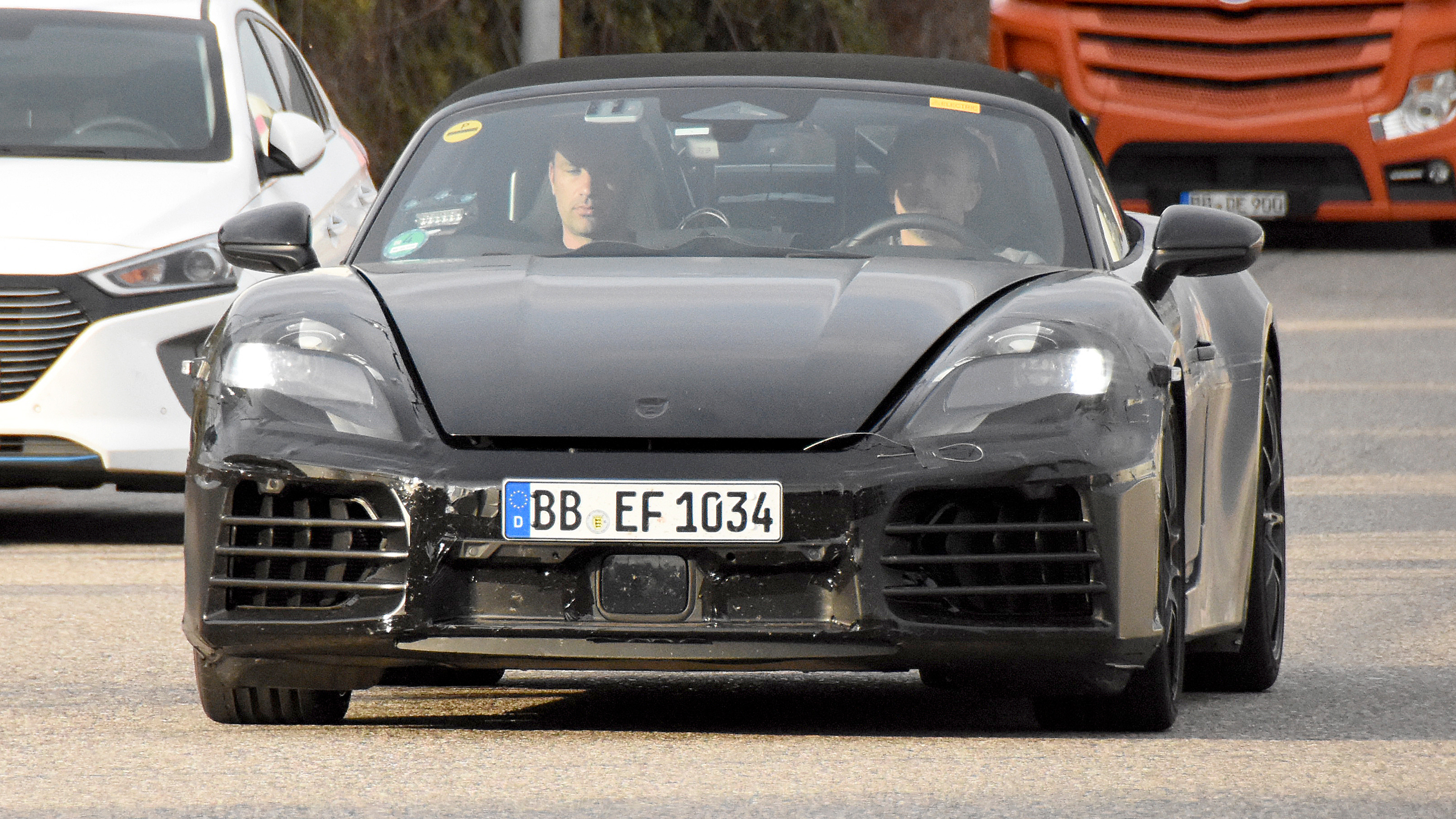 Electric Porsche Boxster spy shots