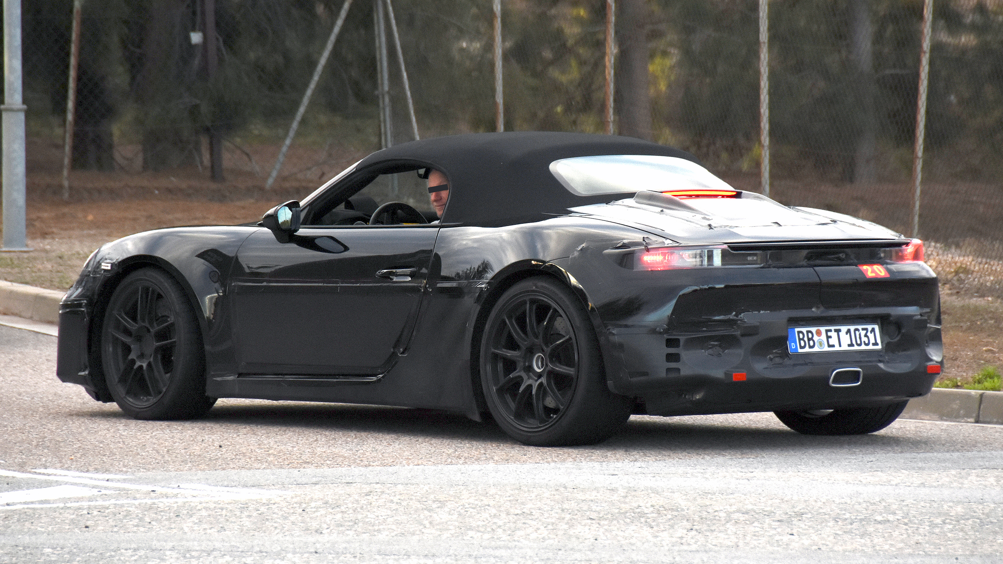 Electric Porsche Boxster spy shots
