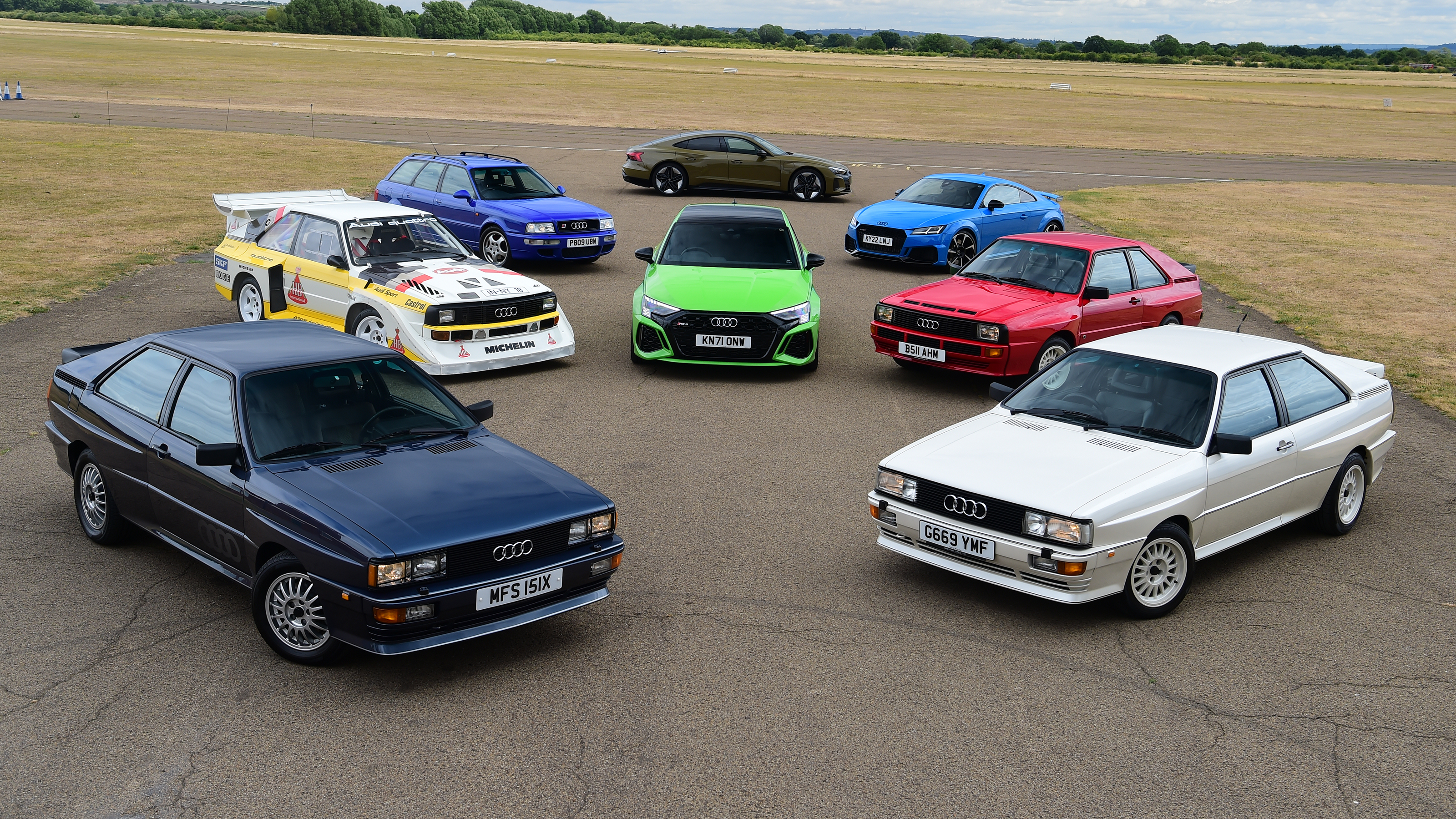 Collection of classic and modern Audis