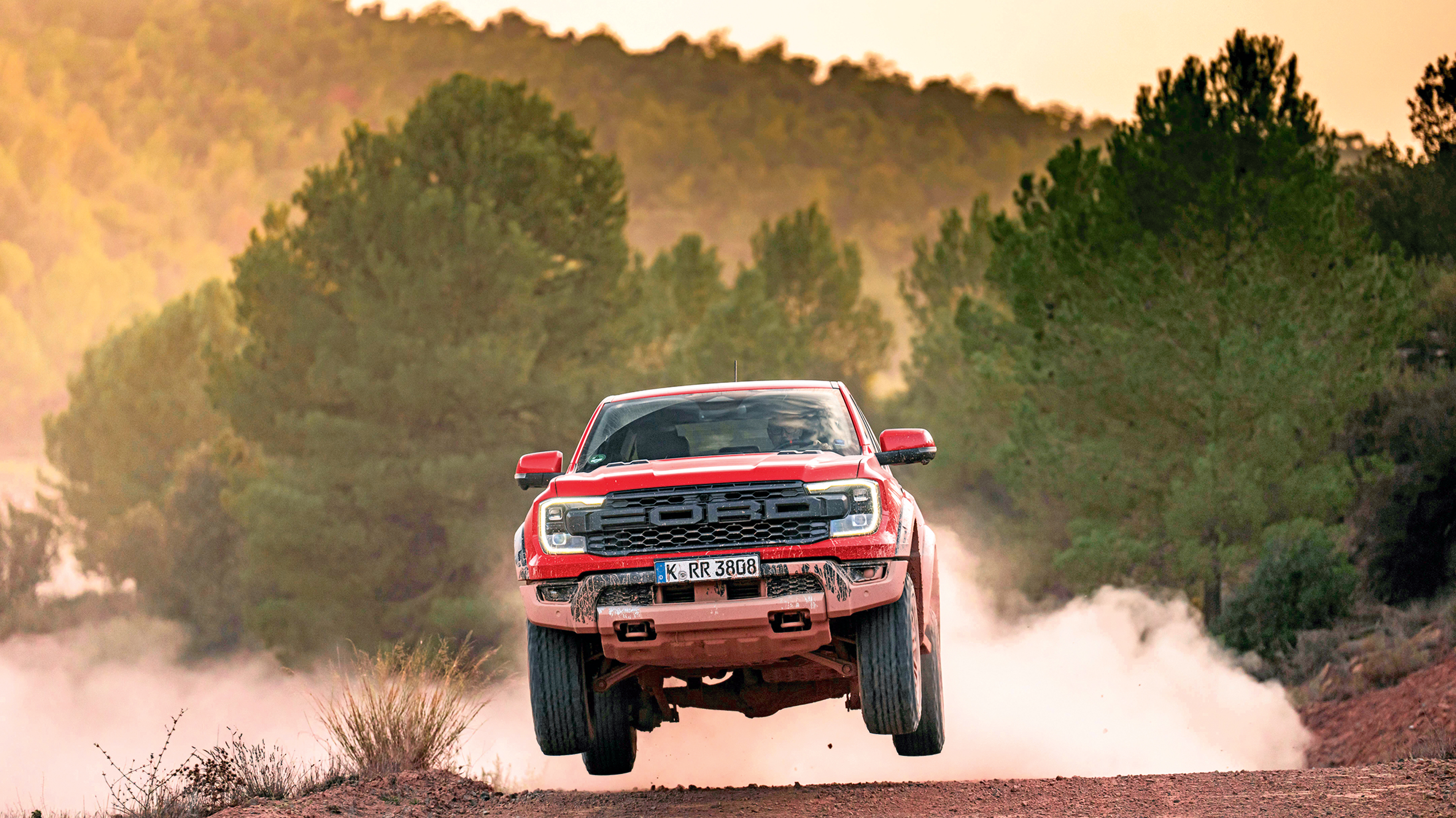 Ford Ranger Raptor on dirt track