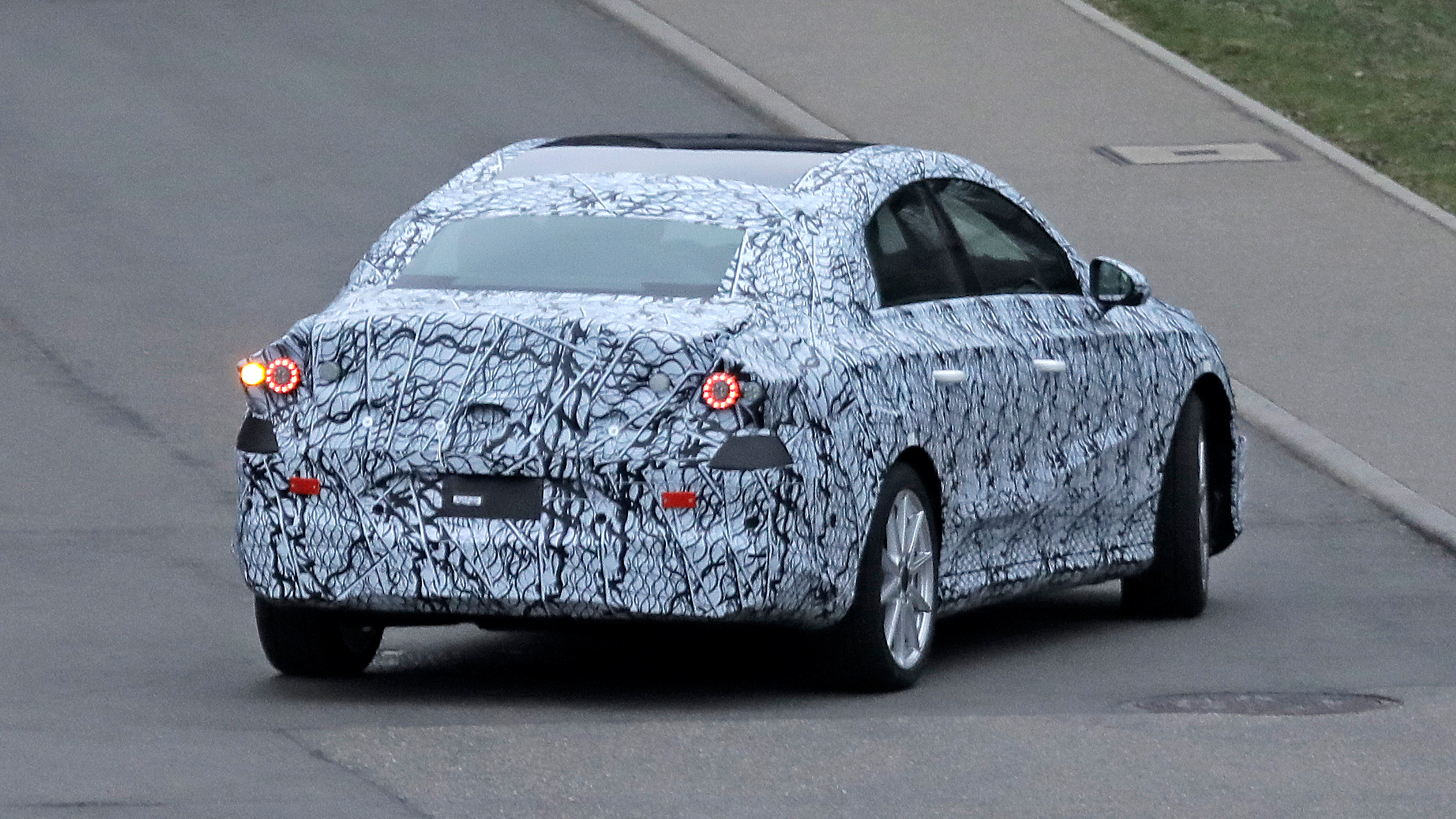 Mercedes EQA Saloon (camouflaged) - rear cornering