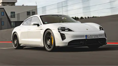 Porsche Taycan Turbo S - front tracking
