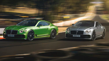Bentley Continental GT S Bathurst - green and silver cars cornering