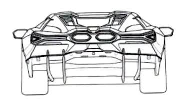 Lamborghini Aventador successor patent images - rear