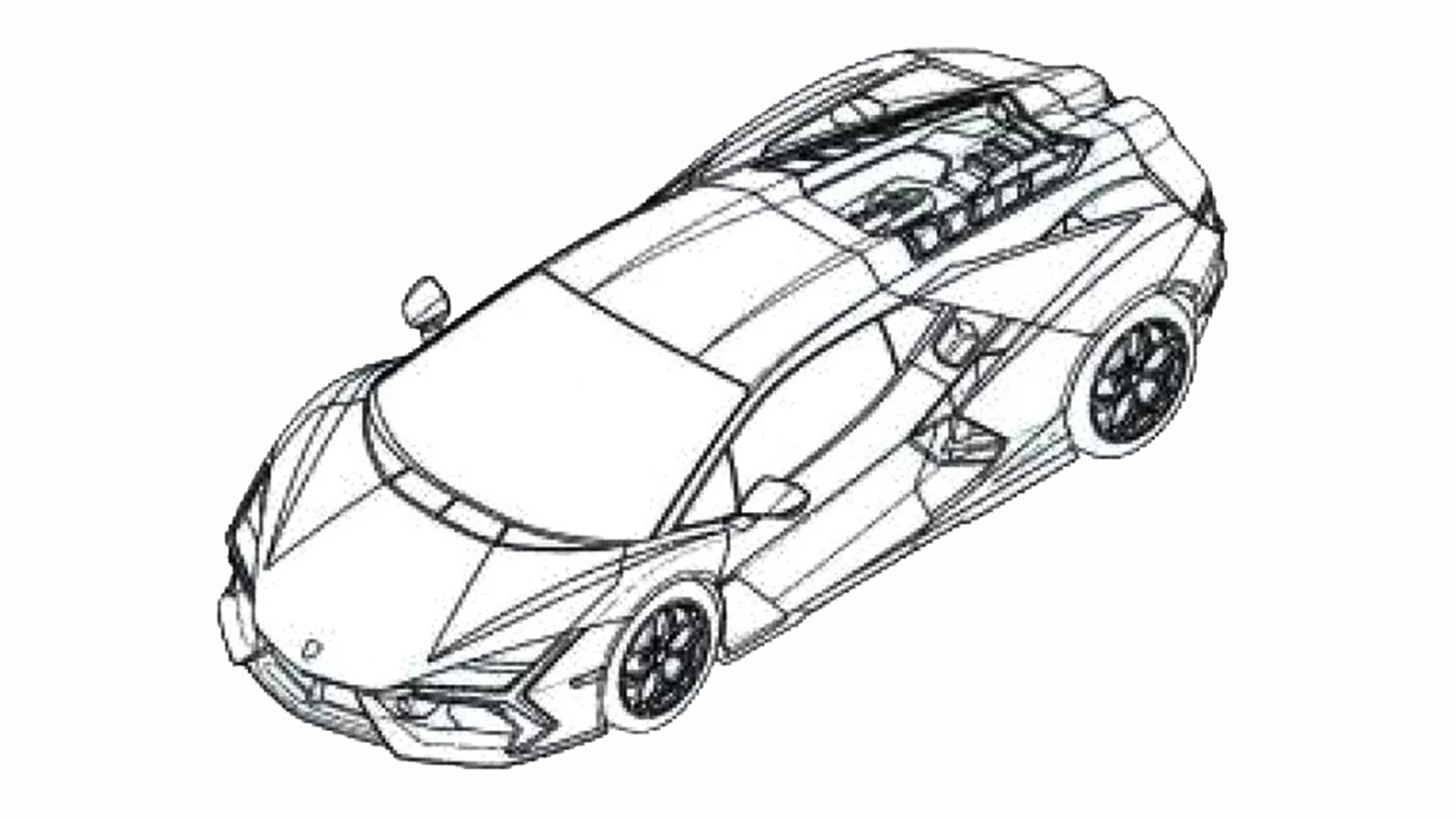 Lamborghini Aventador successor patent images - front angle
