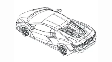 Lamborghini Aventador successor patent images - rear angle